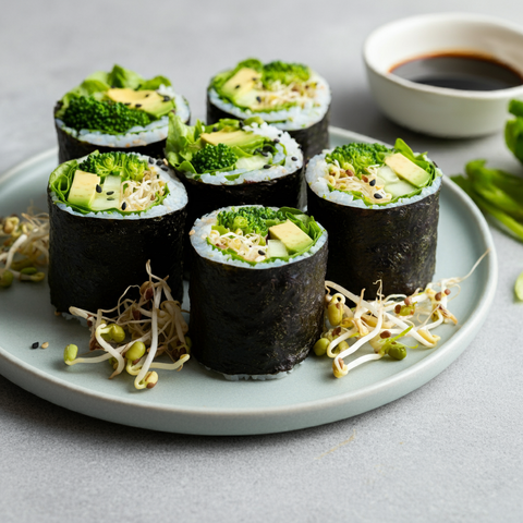 Nori Wraps with Broccoli Sprouts and Avocado