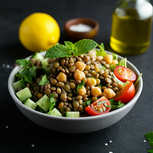 Fresh and Flavorful Sprouted Lentil & Chickpea Salad – A Heart-Healthy Powerhouse